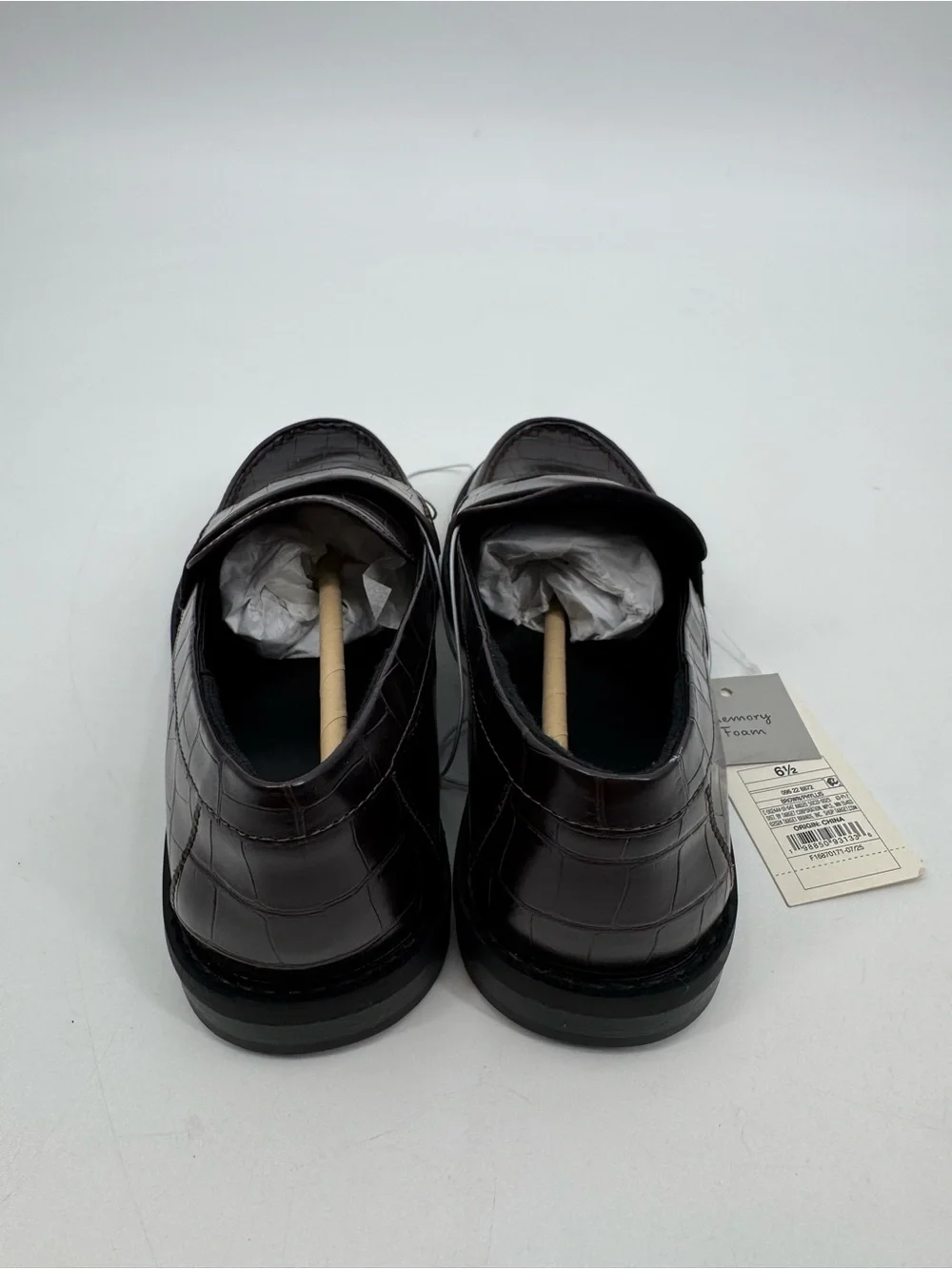 A New Day Phyllis Brown Croc Embossed Penny Loafers Women’s 6.5 Academia Preppy
